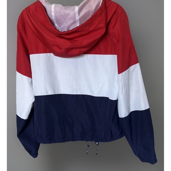 CALI 1850 Los Angeles Windbreaker Jacket Small Zip Up Red White Blue Colorblock - Picture 7 of 12